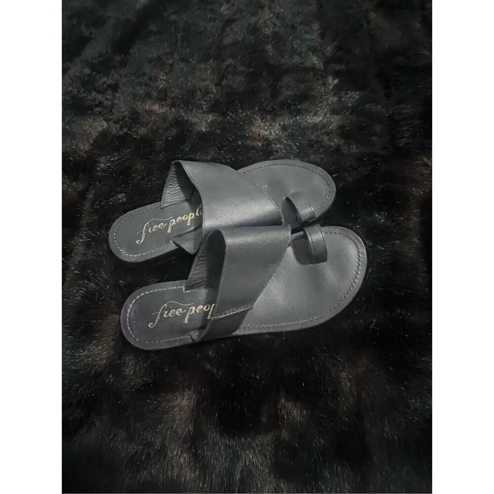 Free People Womens Sant Antoni Slide Sandals black  Sz 37 - Picture 2 of 5